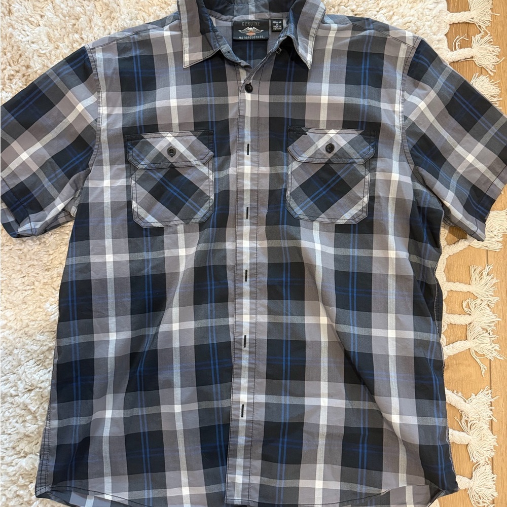 Urban Pipeline Navy and Charcoal Plaid Shirt